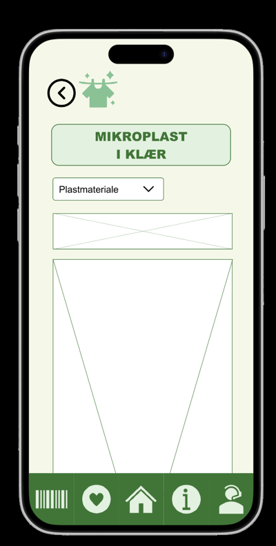Microplastics in clothes screen with a material picker